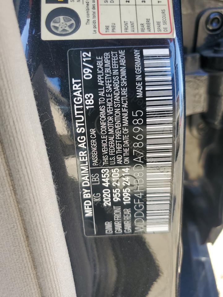 2013 Mercedes-Benz C 250 VIN: WDDGF4HB8DA786985 Lot: 61171084