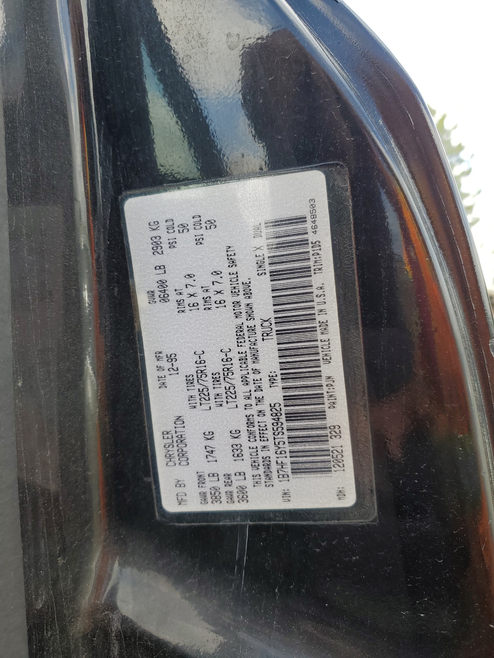 1B7HF16Y5TS594825 1996 Dodge Ram 1500