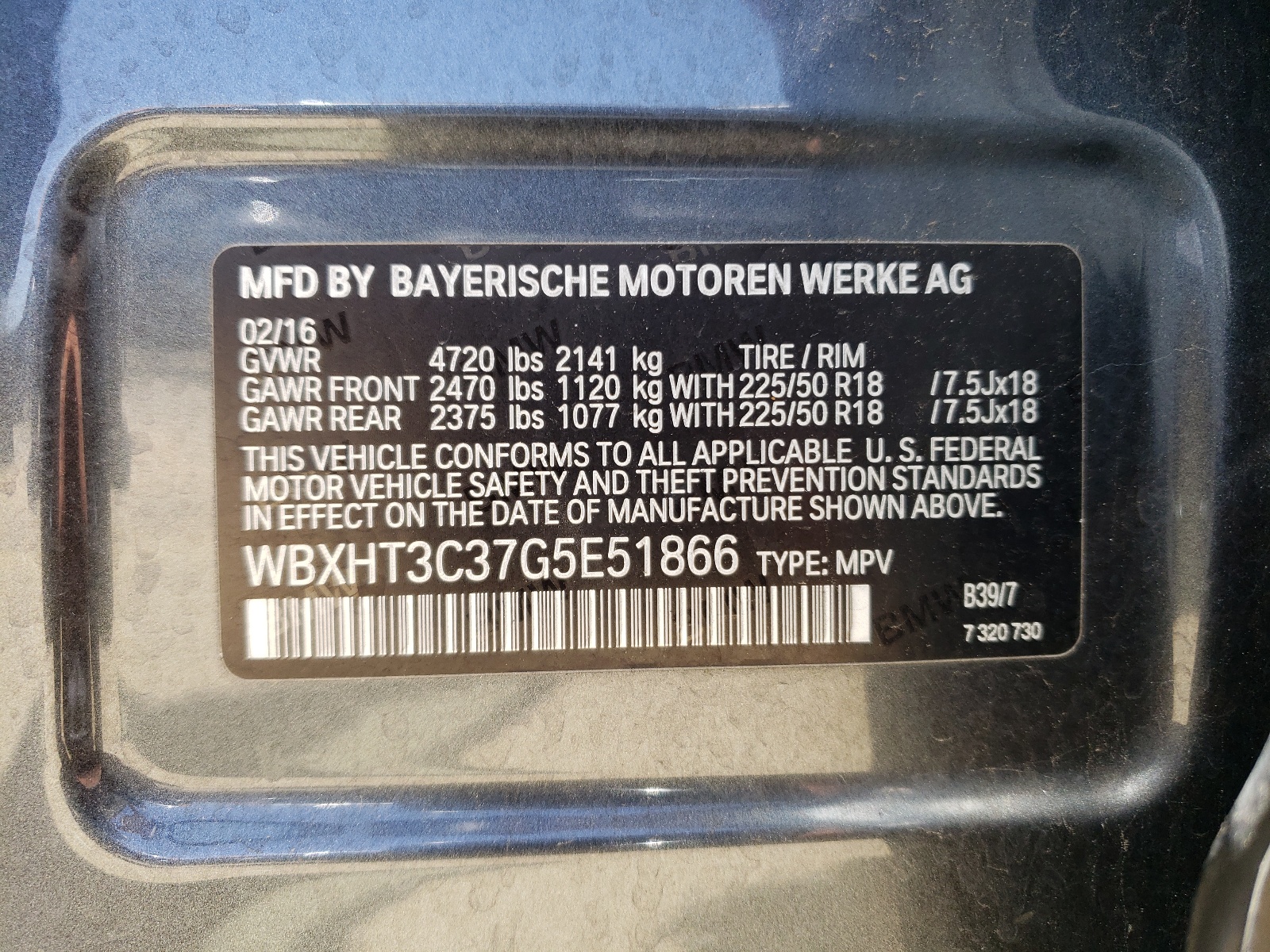 WBXHT3C37G5E51866 2016 BMW X1 xDrive28I