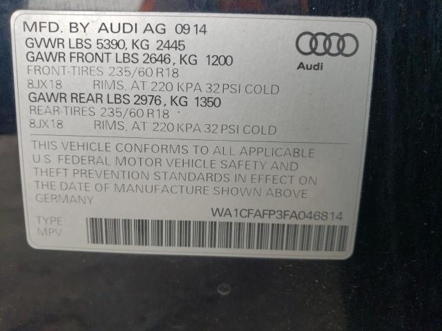 WA1CFAFP3FA046814 | 2015 Audi q5 premium