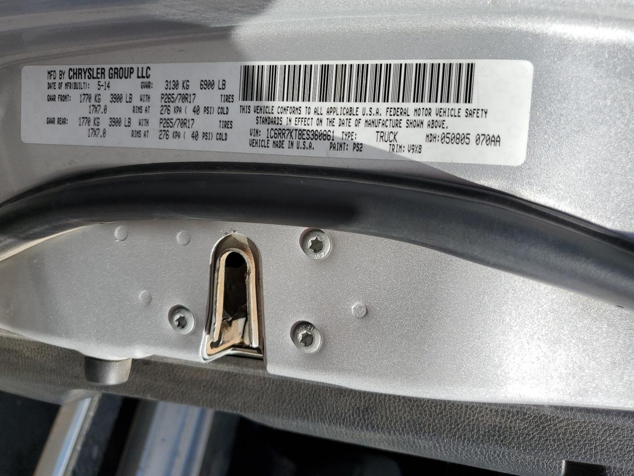 2014 Ram 1500 St VIN: 1C6RR7KT8ES360861 Lot: 58298924