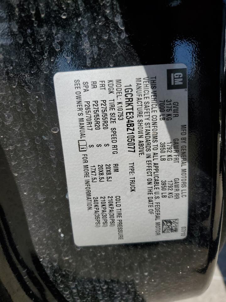 2011 Chevrolet Silverado K1500 Ltz VIN: 1GCRKTE34BZ105077 Lot: 58232284