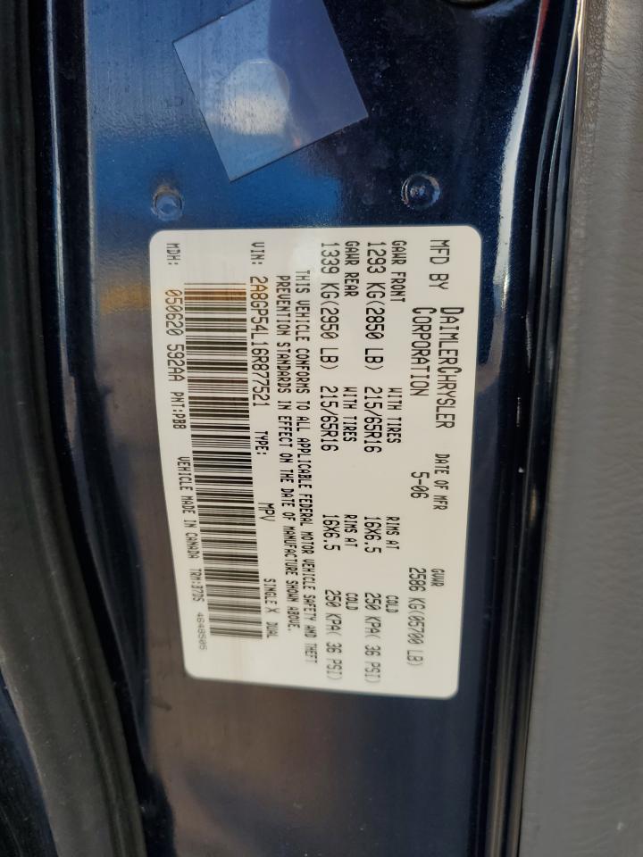 2006 Chrysler Town & Country Touring VIN: 2A8GP54L16R877521 Lot: 60564334