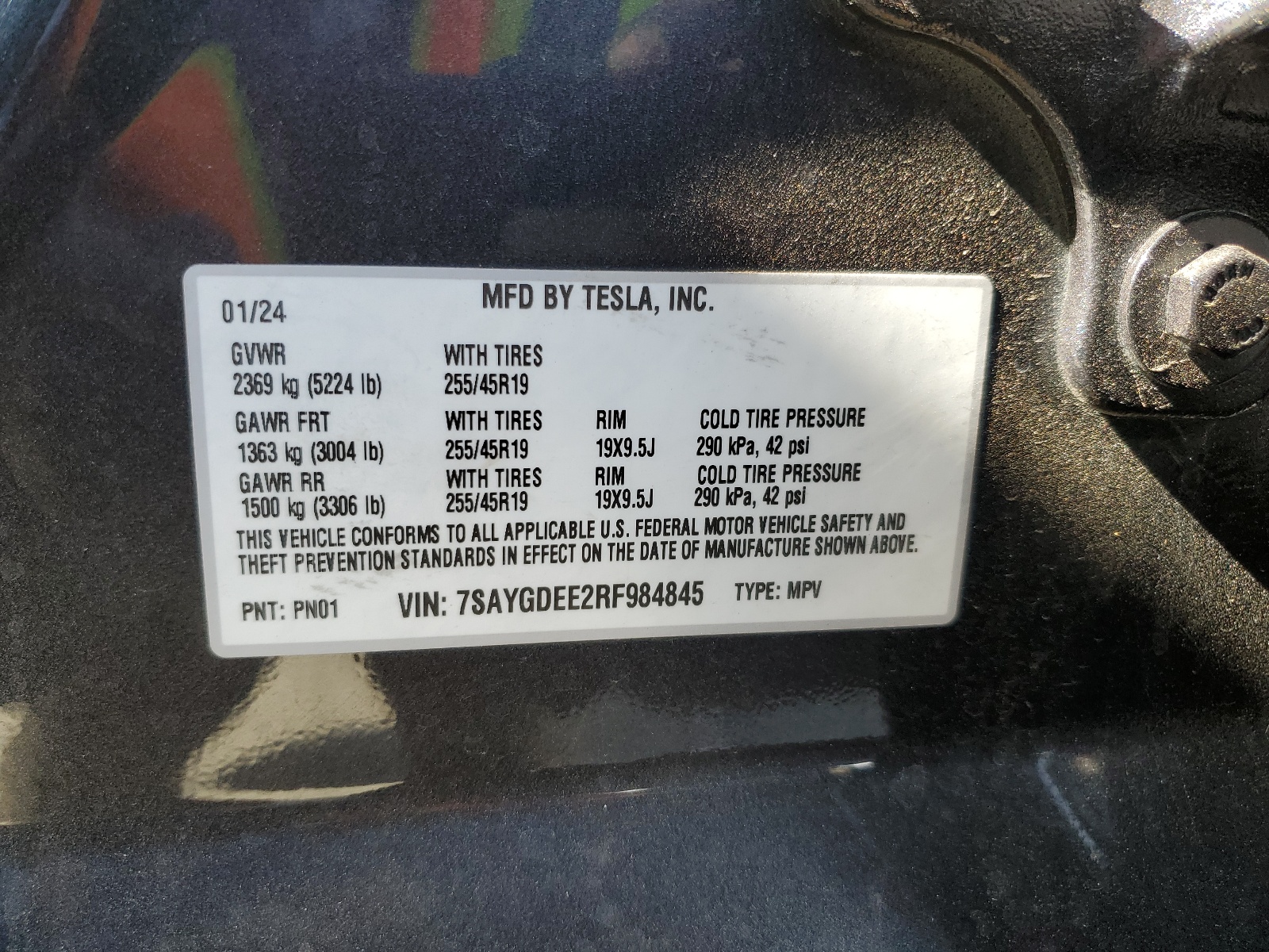 7SAYGDEE2RF984845 2024 Tesla Model Y