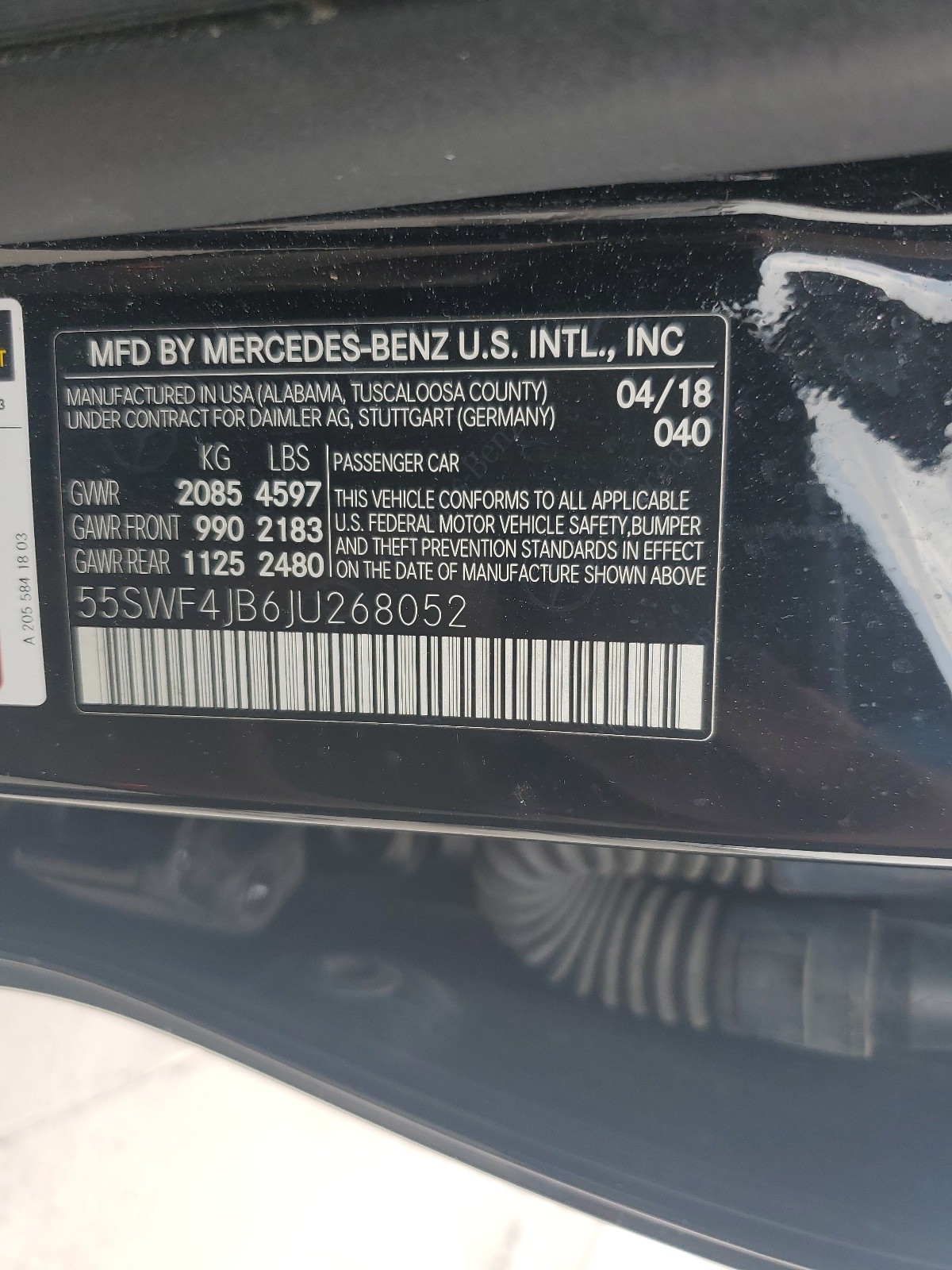 55SWF4JB6JU268052 2018 Mercedes-Benz C 300
