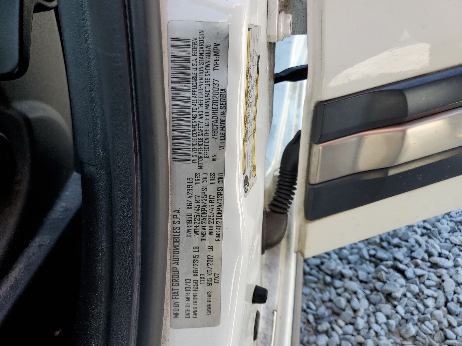 ZFBCFADH1EZ020037 2014 Fiat 500L Trekking