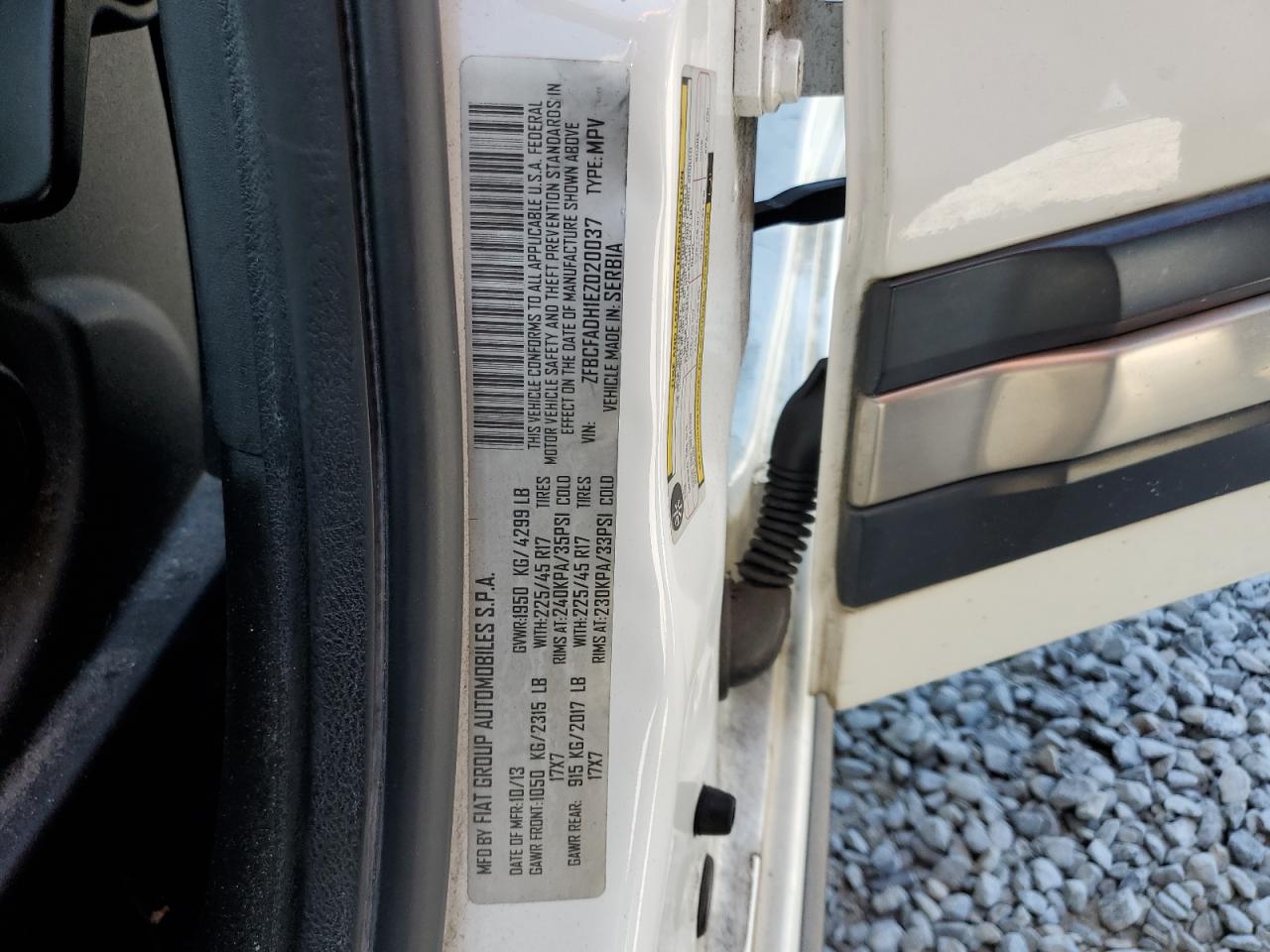 2014 Fiat 500L Trekking VIN: ZFBCFADH1EZ020037 Lot: 60056314