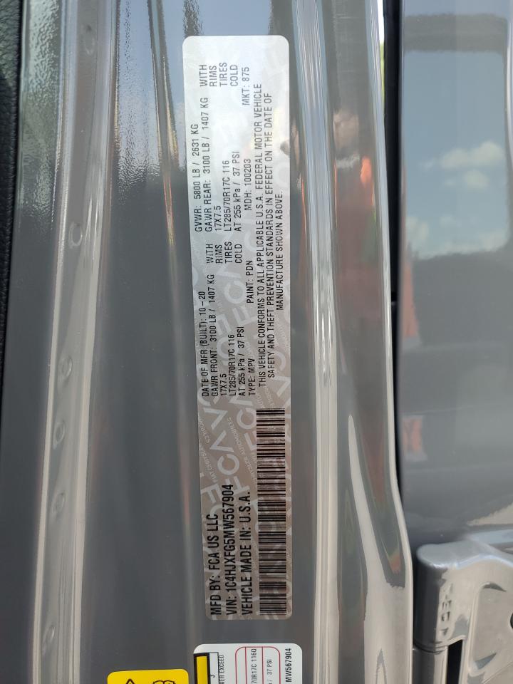 2021 Jeep Wrangler Unlimited Rubicon VIN: 1C4HJXFG5MW567904 Lot: 57610934