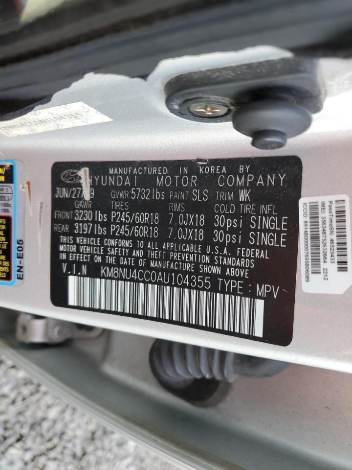 2010 Hyundai Veracruz Gls VIN: KM8NU4CC0AU104355 Lot: 57498714