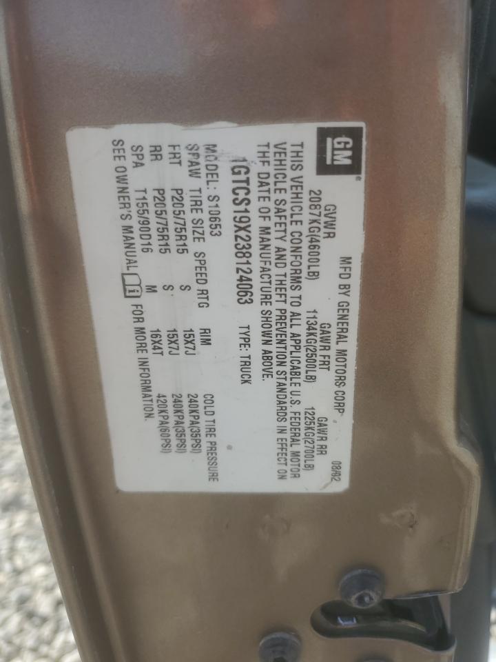 2003 Chevrolet Blazer VIN: 1GNCS13X83K108663 Lot: 59986004