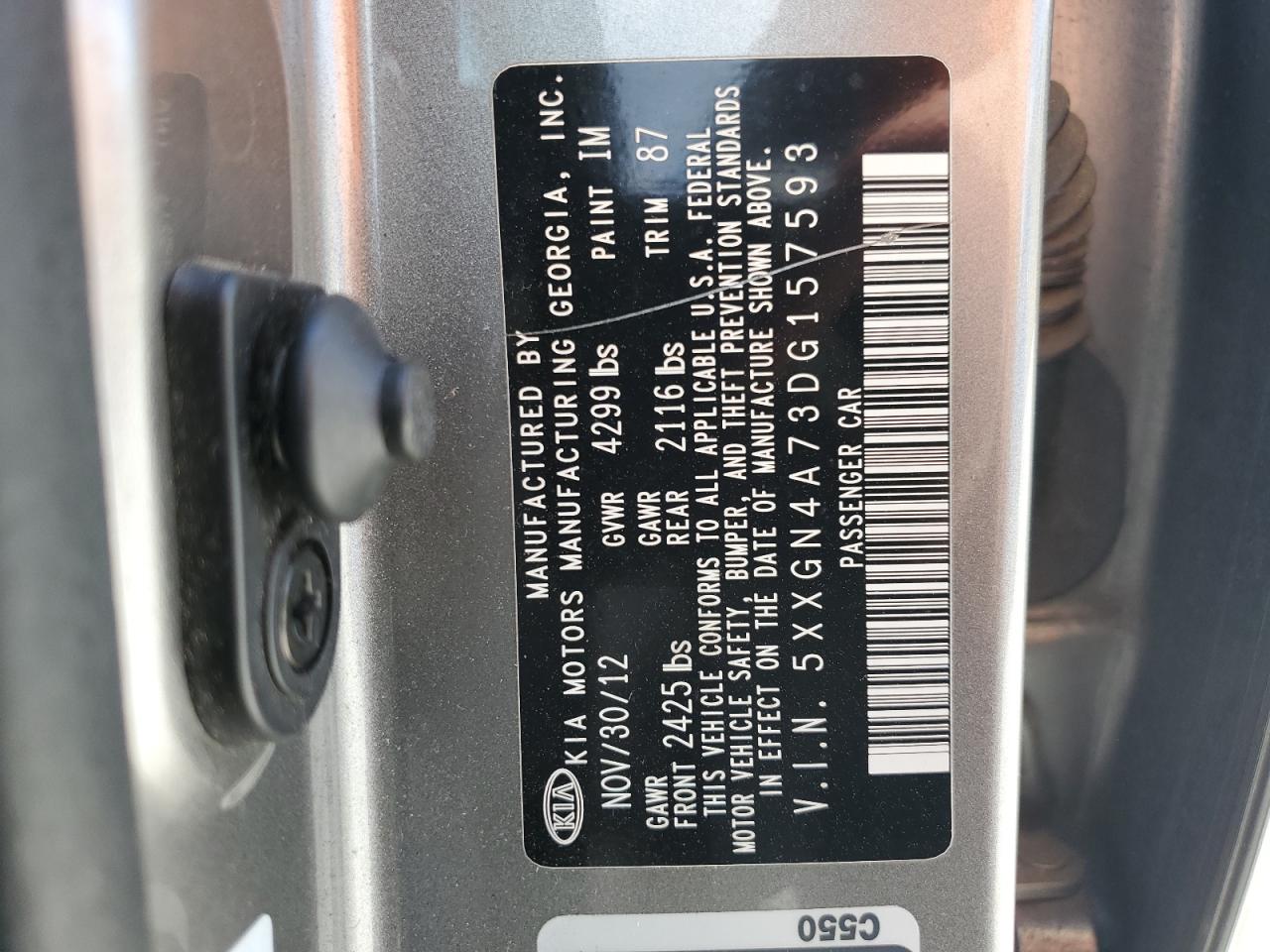 2013 Kia Optima Ex VIN: 5XXGN4A73DG157593 Lot: 59100844