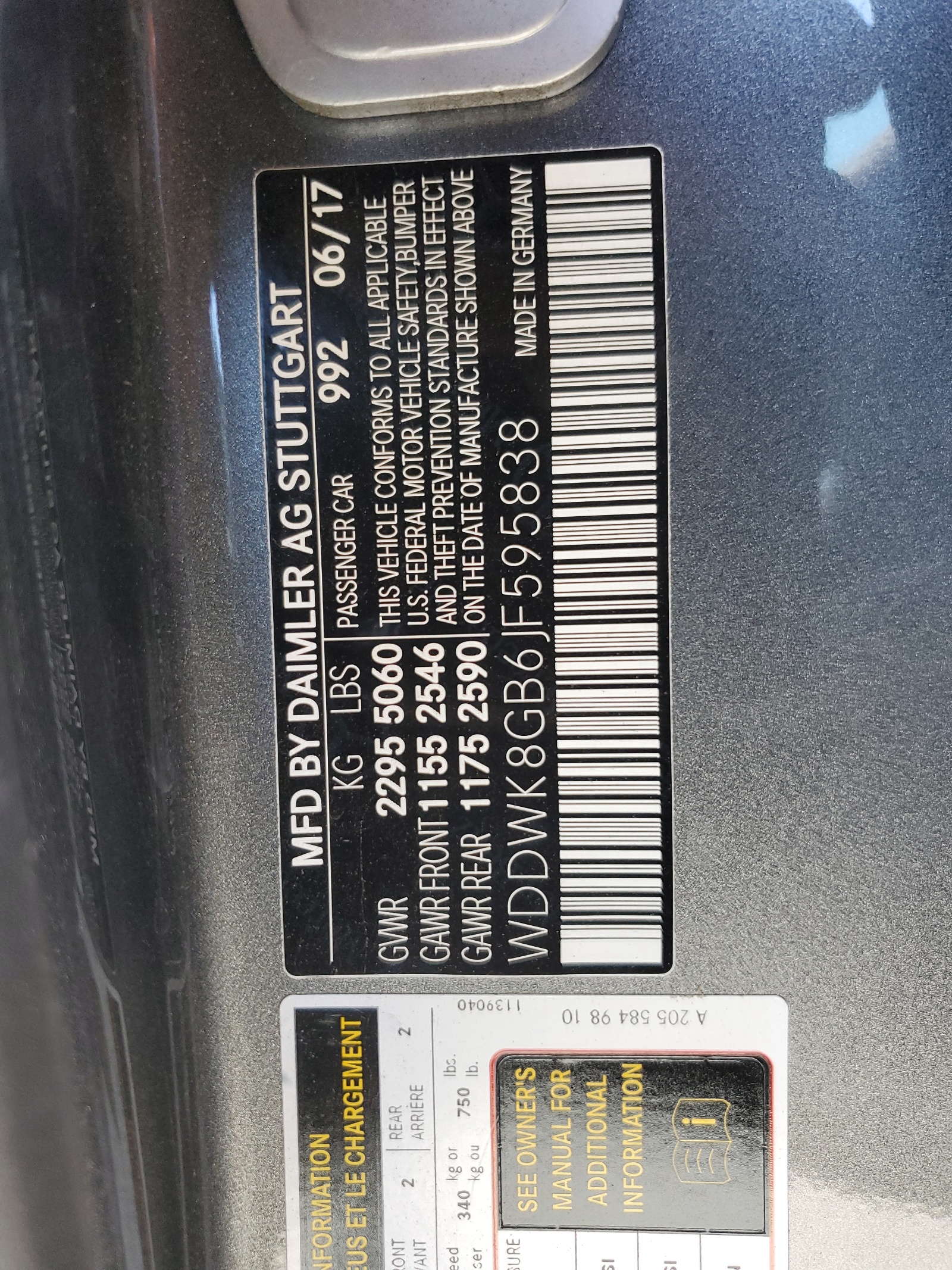 WDDWK8GB6JF595838 2018 Mercedes-Benz C 63 Amg