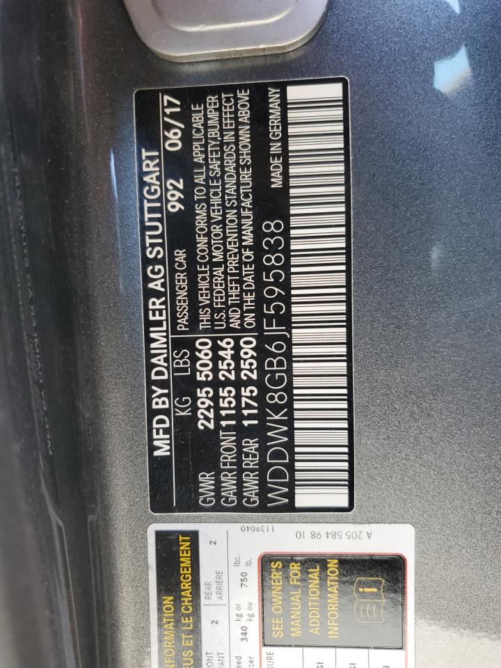 2018 Mercedes-Benz C 63 Amg VIN: WDDWK8GB6JF595838 Lot: 58507344