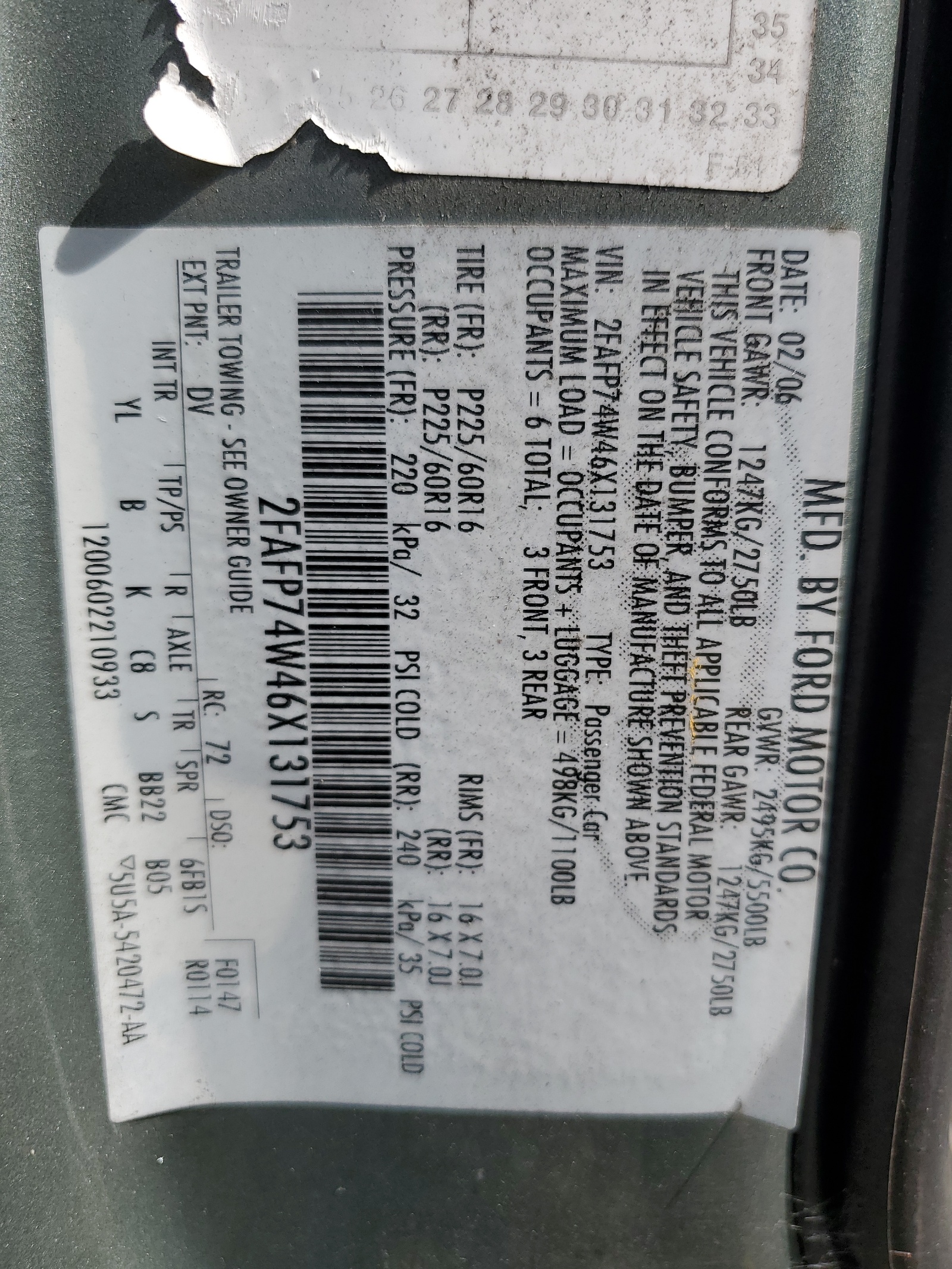 2FAFP74W46X131753 2006 Ford Crown Victoria Lx