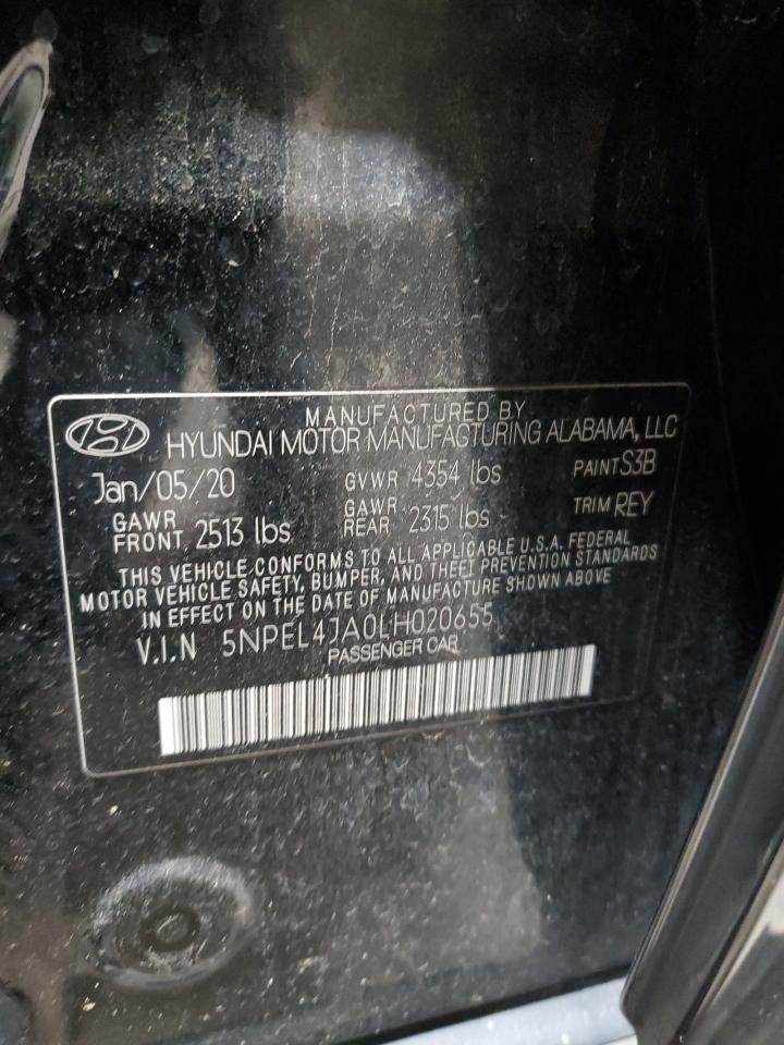 2020 Hyundai Sonata Sel VIN: 5NPEL4JA0LH020655 Lot: 57685264