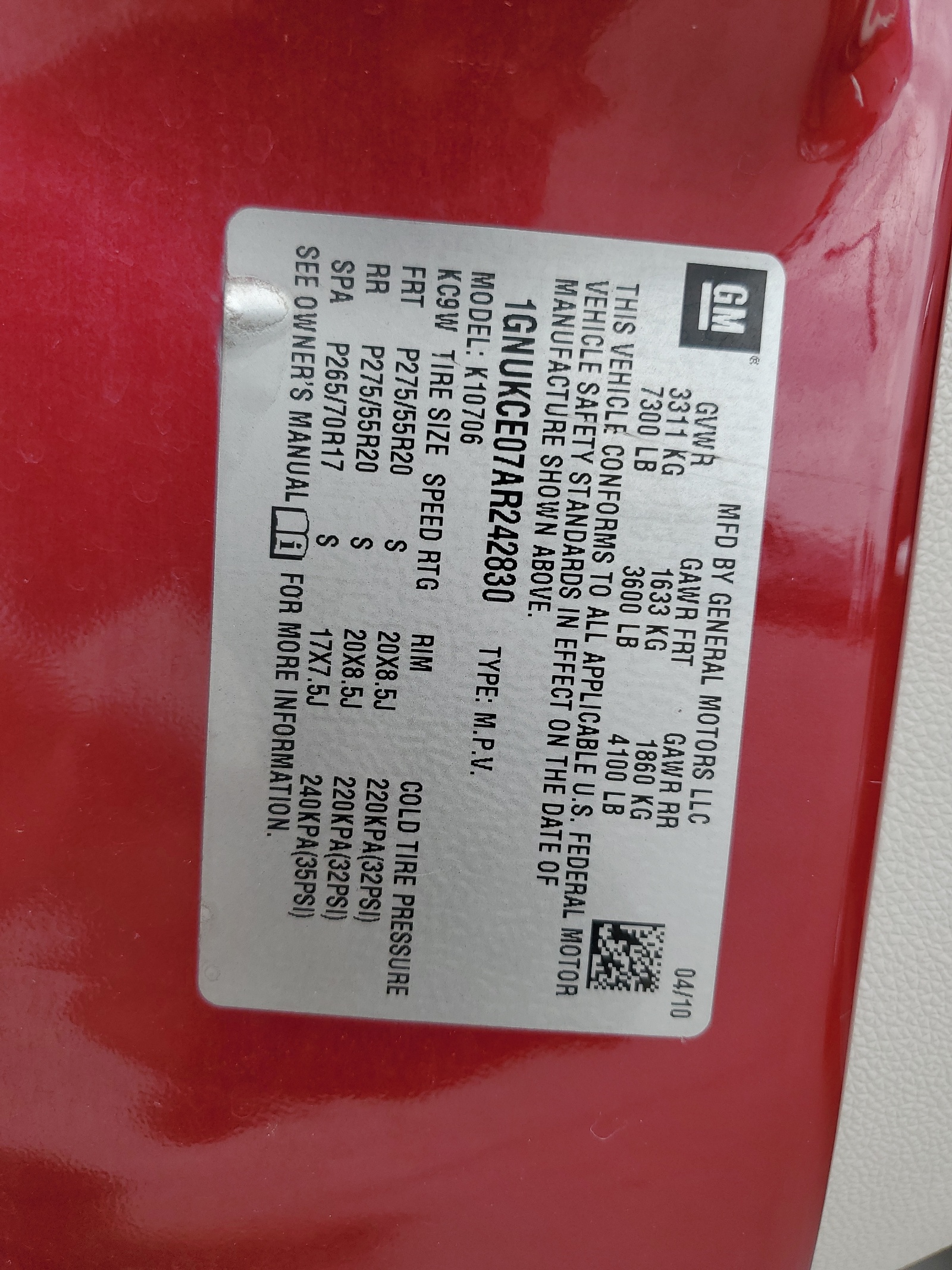 1GNUKCE07AR242830 2010 Chevrolet Tahoe K1500 Ltz