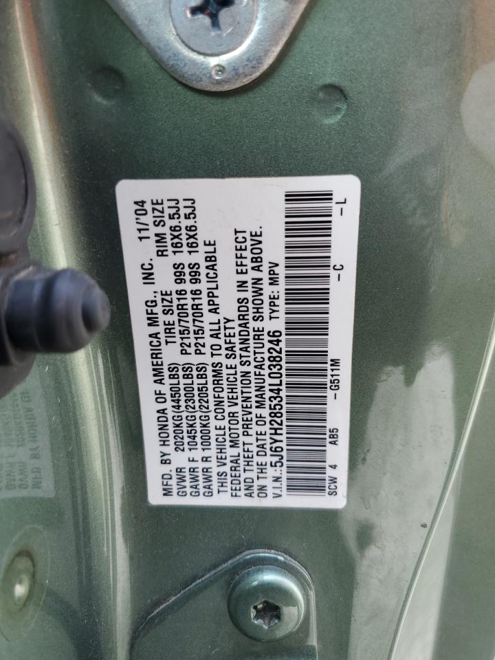 2004 Honda Element Ex VIN: 5J6YH28534L038246 Lot: 56222784