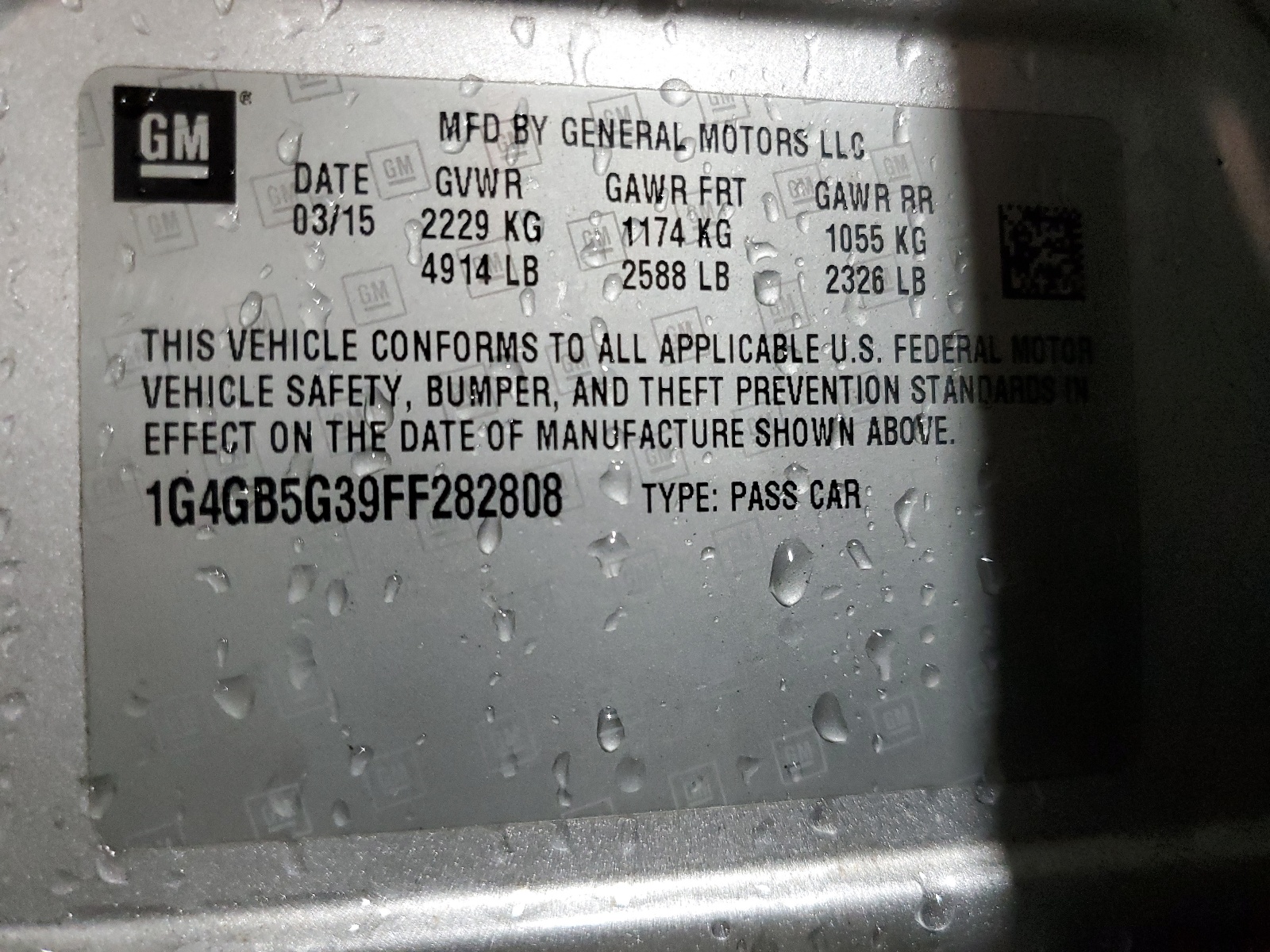 1G4GB5G39FF282808 2015 Buick Lacrosse