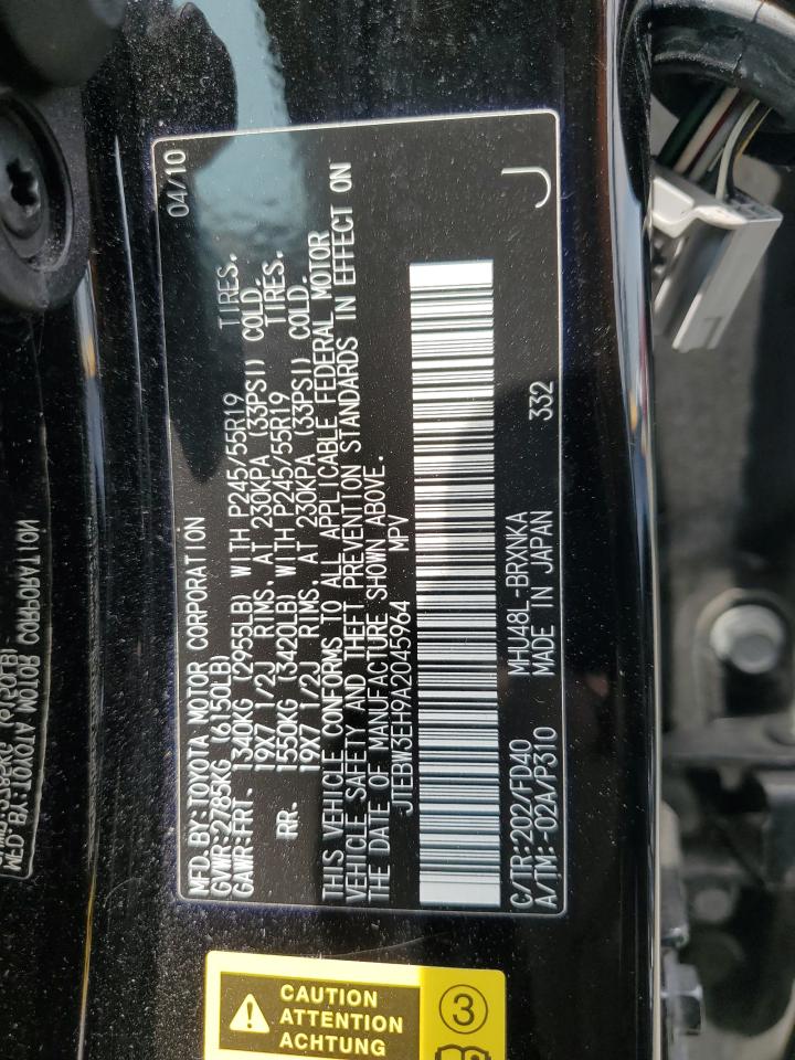 2010 Toyota Highlander Hybrid VIN: JTEBW3EH9A2045964 Lot: 59799914