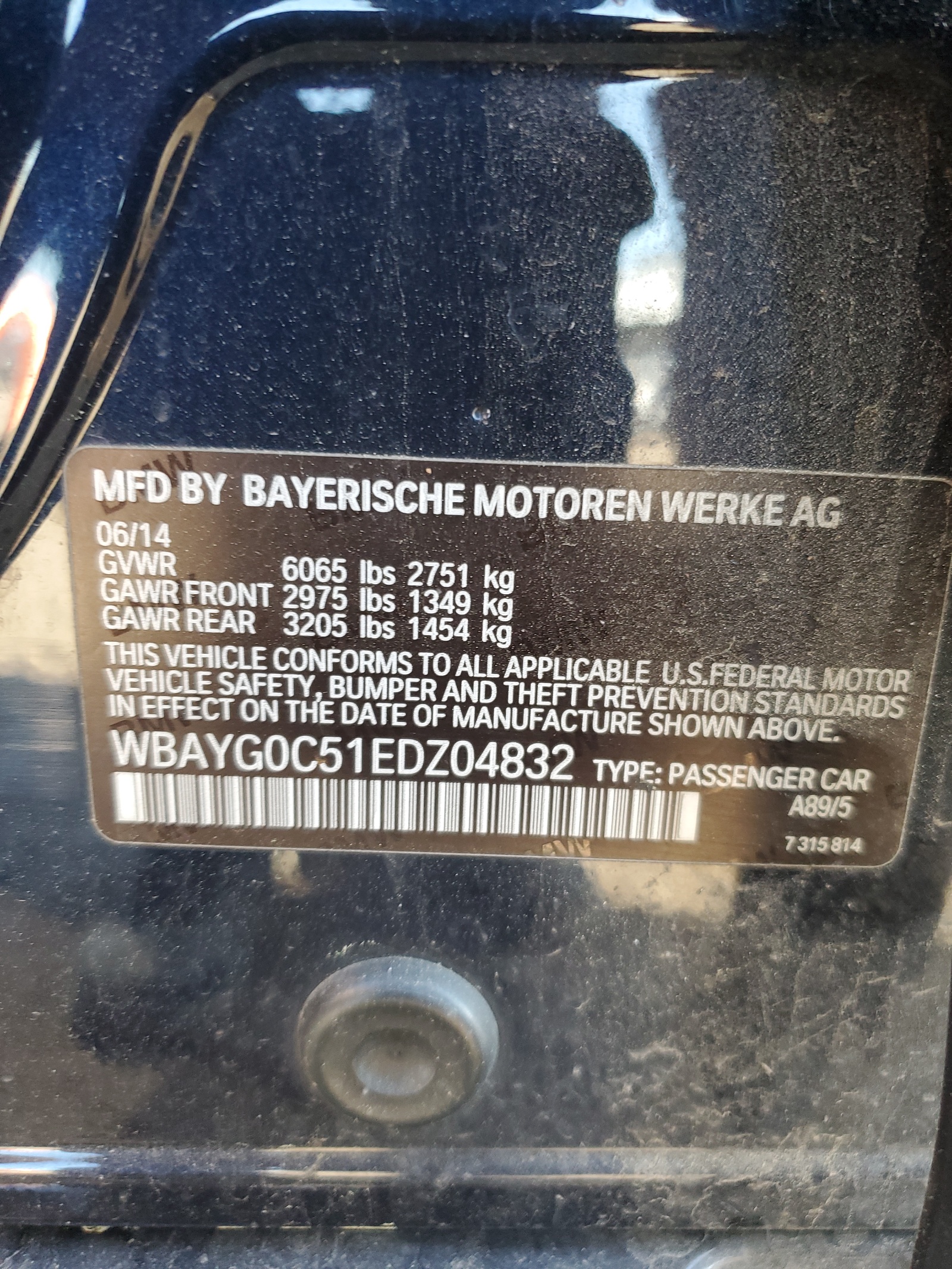 WBAYG0C51EDZ04832 2014 BMW 760 Li