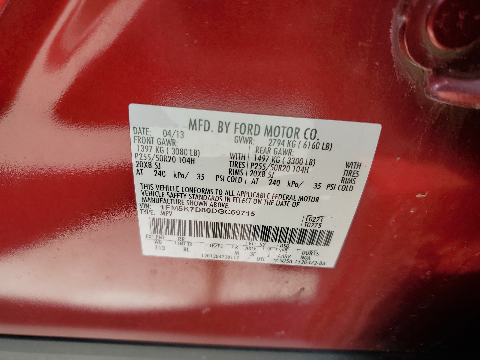 1FM5K7D80DGC69715 2013 Ford Explorer Xlt