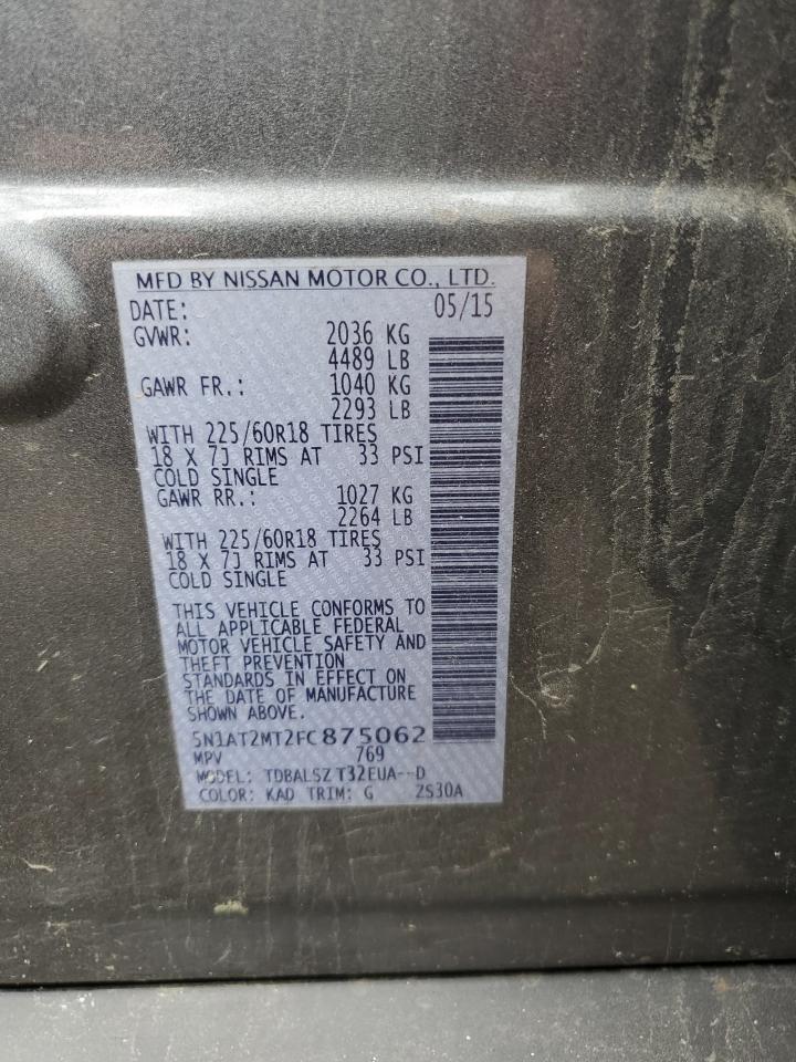 5N1AT2MT2FC875062 2015 NISSAN ROGUE - Image 12