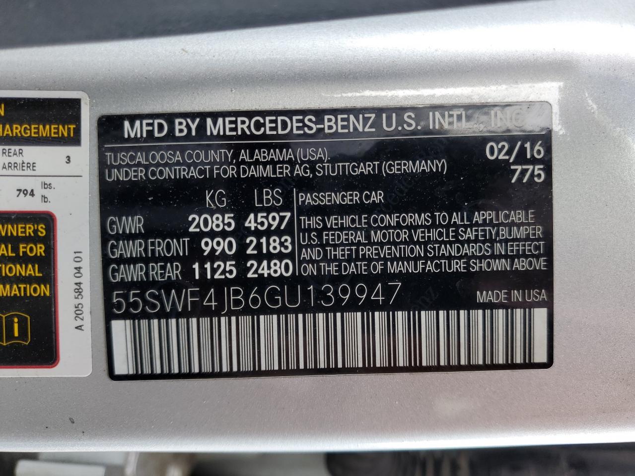 55SWF4JB6GU139947 2016 MERCEDES-BENZ C CLASS - Image 15