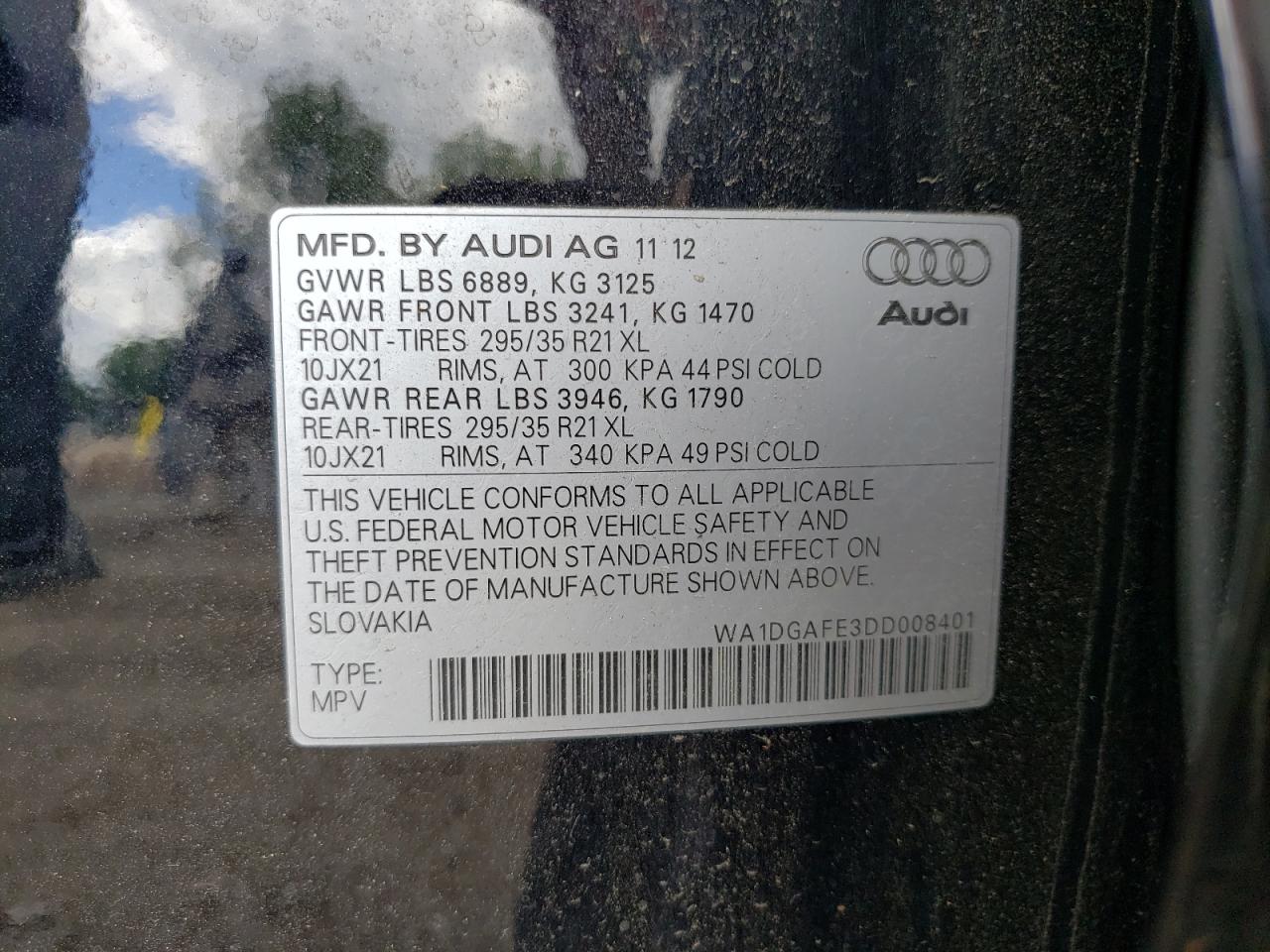 WA1DGAFE3DD008401 2013 Audi Q7 Prestige