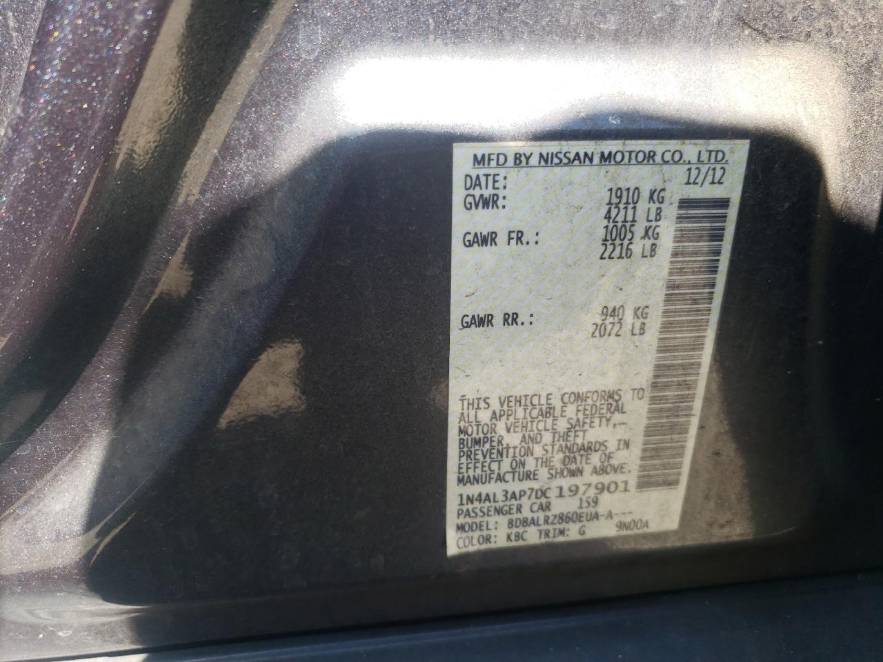1N4AL3AP7DC197901 2013 Nissan Altima 2.5