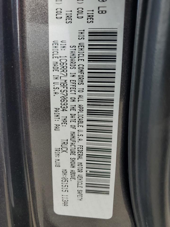 2015 Ram 1500 Slt VIN: 1C6RR7LM8FS706934 Lot: 55884354