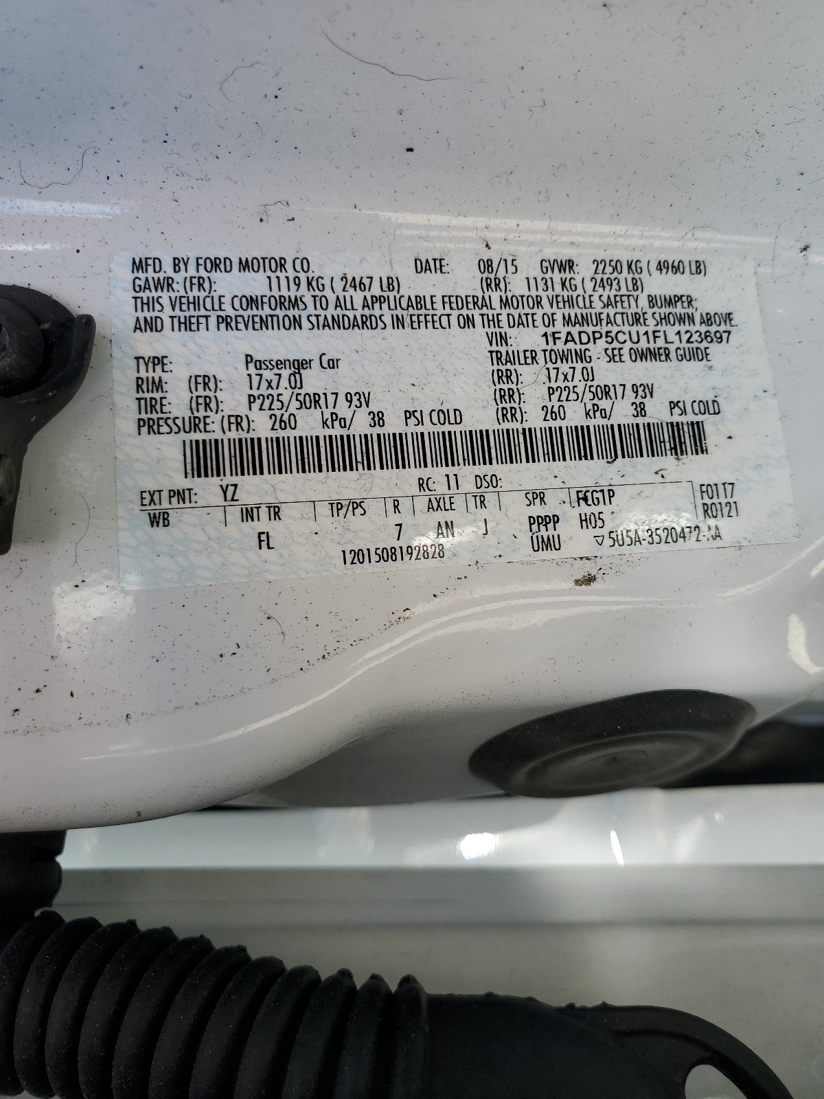 1FADP5CU1FL123697 2015 Ford C-Max Premium Sel