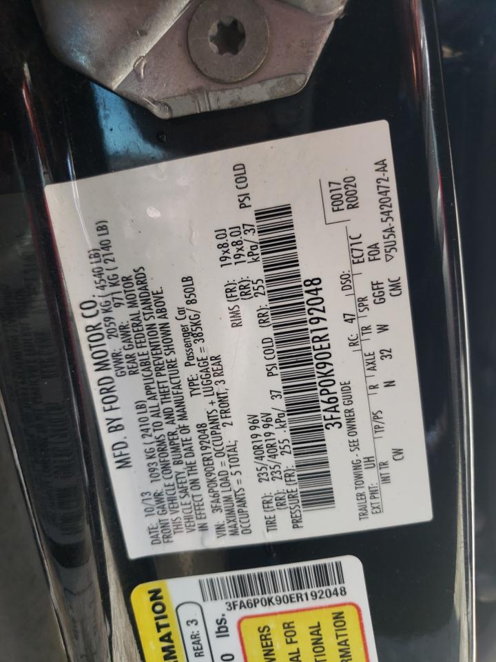 2014 Ford Fusion Titanium VIN: 3FA6P0K90ER192048 Lot: 60820594