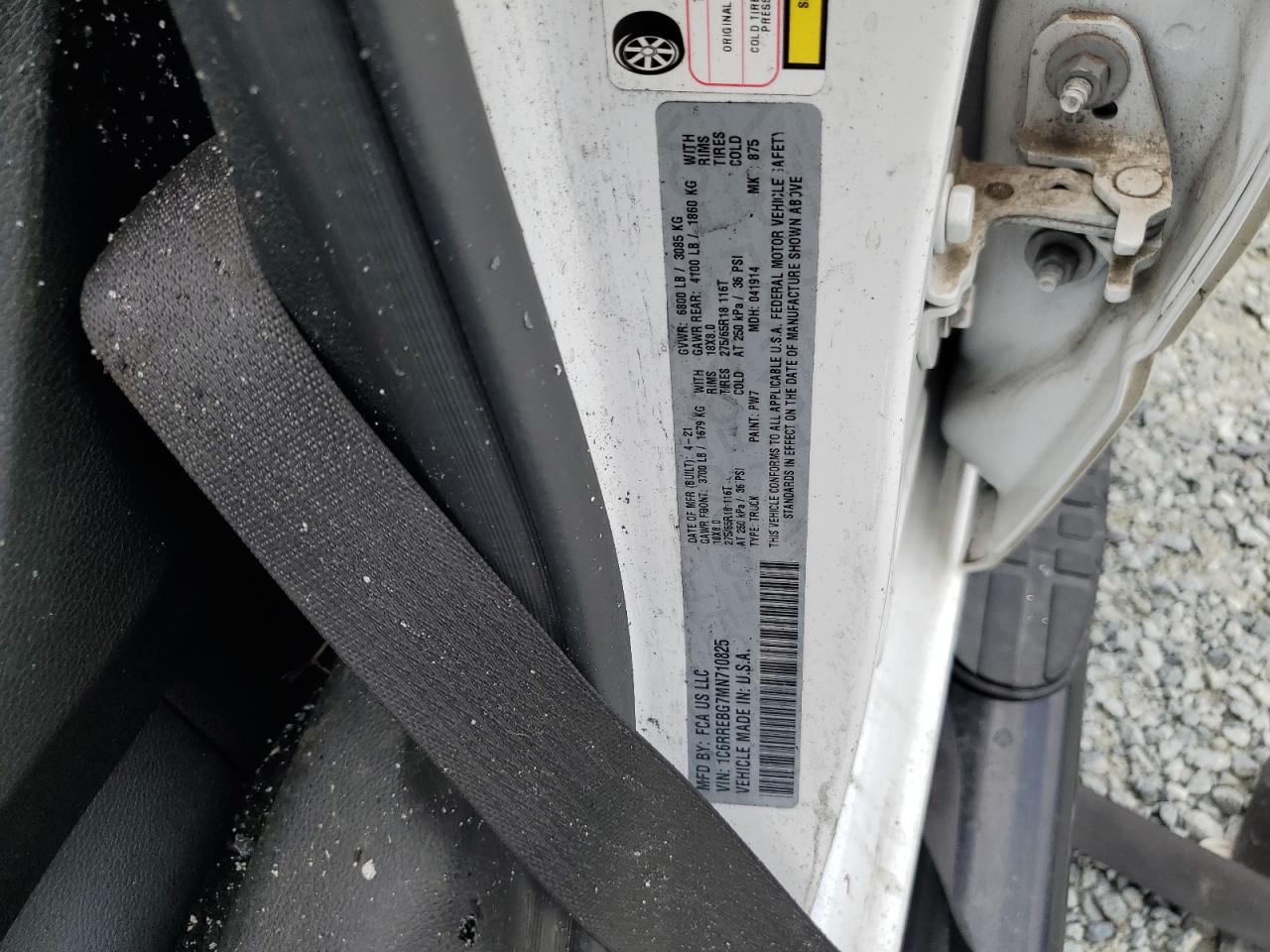 2021 Ram 1500 Big Horn/Lone Star VIN: 1C6RREBG7MN710825 Lot: 56941354