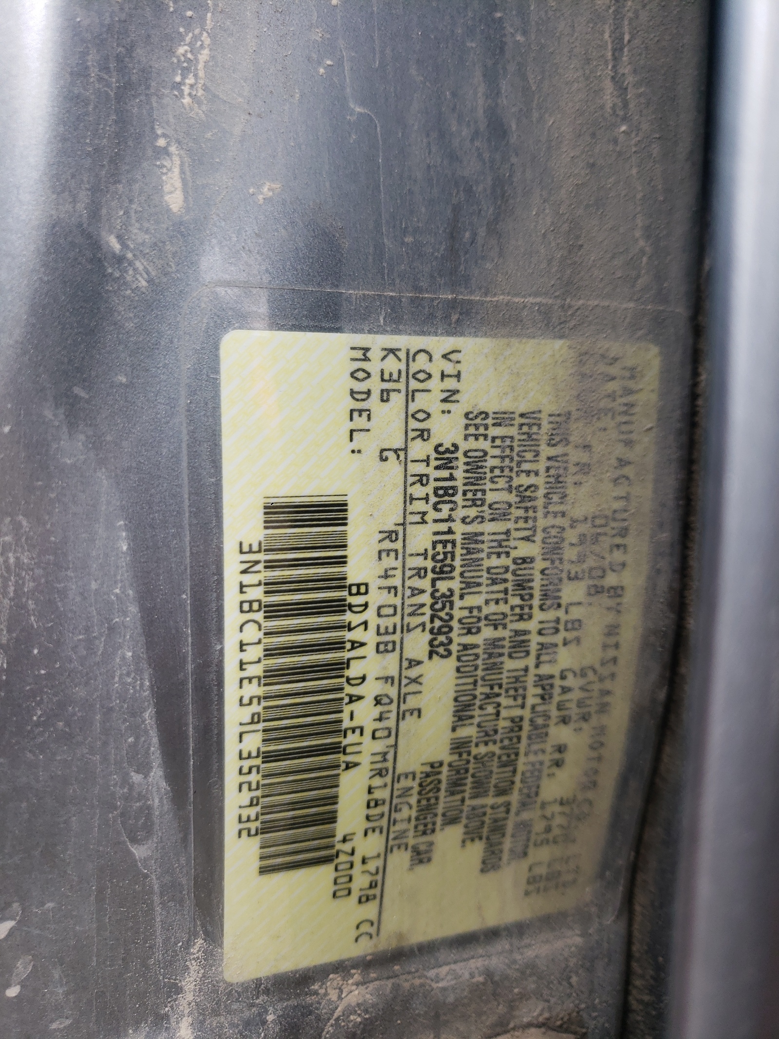3N1BC11E59L352932 2009 Nissan Versa S