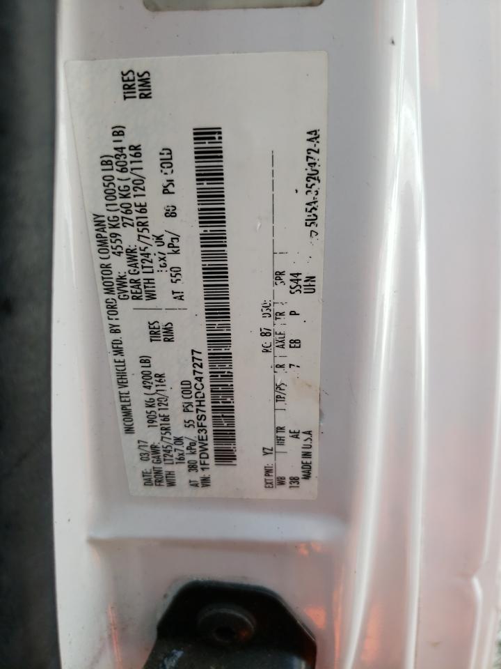 2017 Ford Econoline E350 Super Duty Cutaway Van VIN: 1FDWE3FS7HDC47277 Lot: 59391614