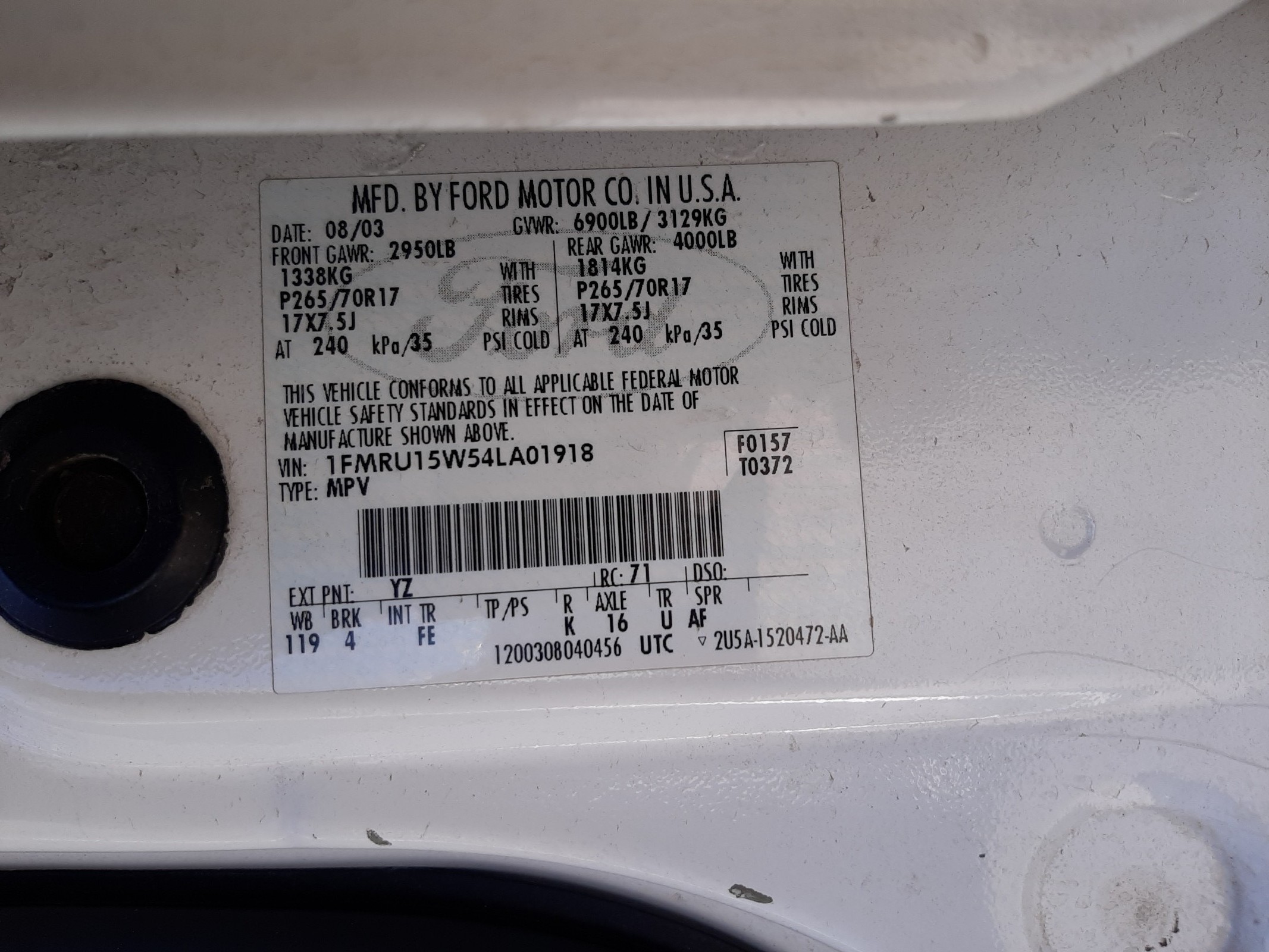 1FMRU15W54LA01918 2004 Ford Expedition Xlt