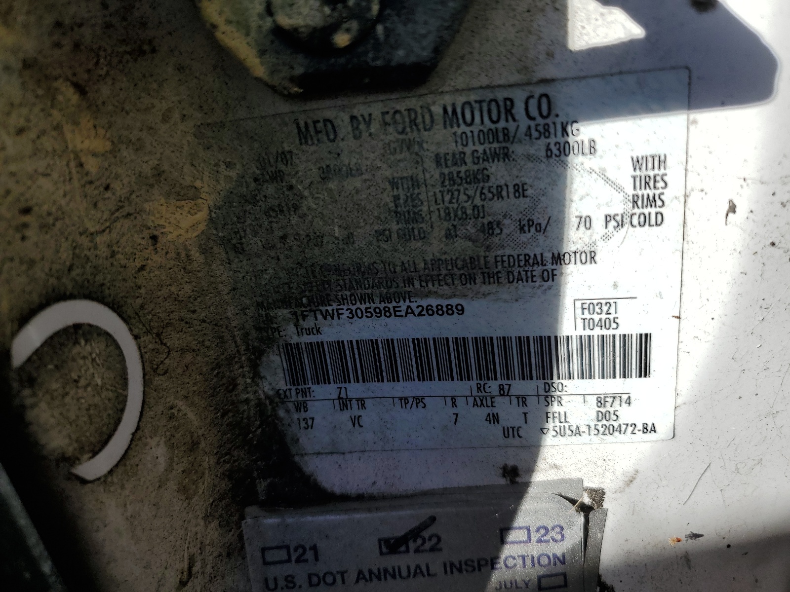 1FTWF30598EA26889 2008 Ford F350 Srw Super Duty