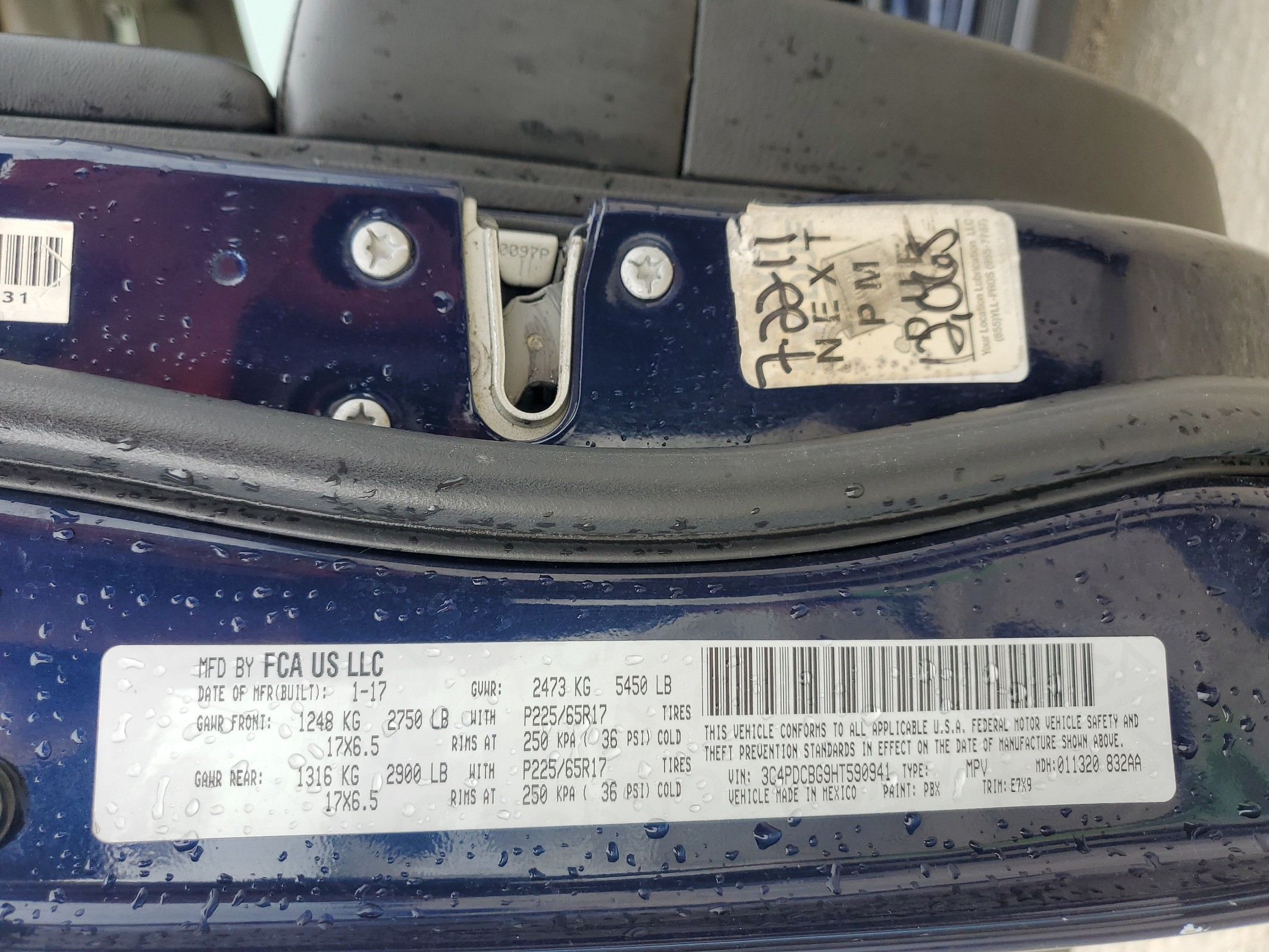 3C4PDCBG9HT590941 2017 Dodge Journey Sxt