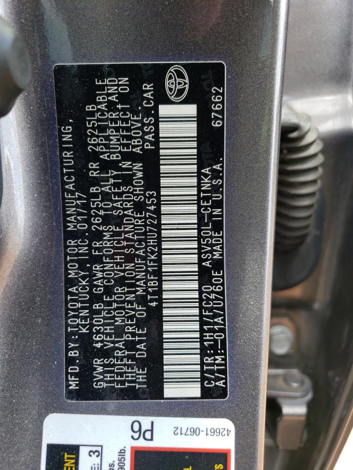 4T1BF1FK2HU727453 2017 Toyota Camry Le