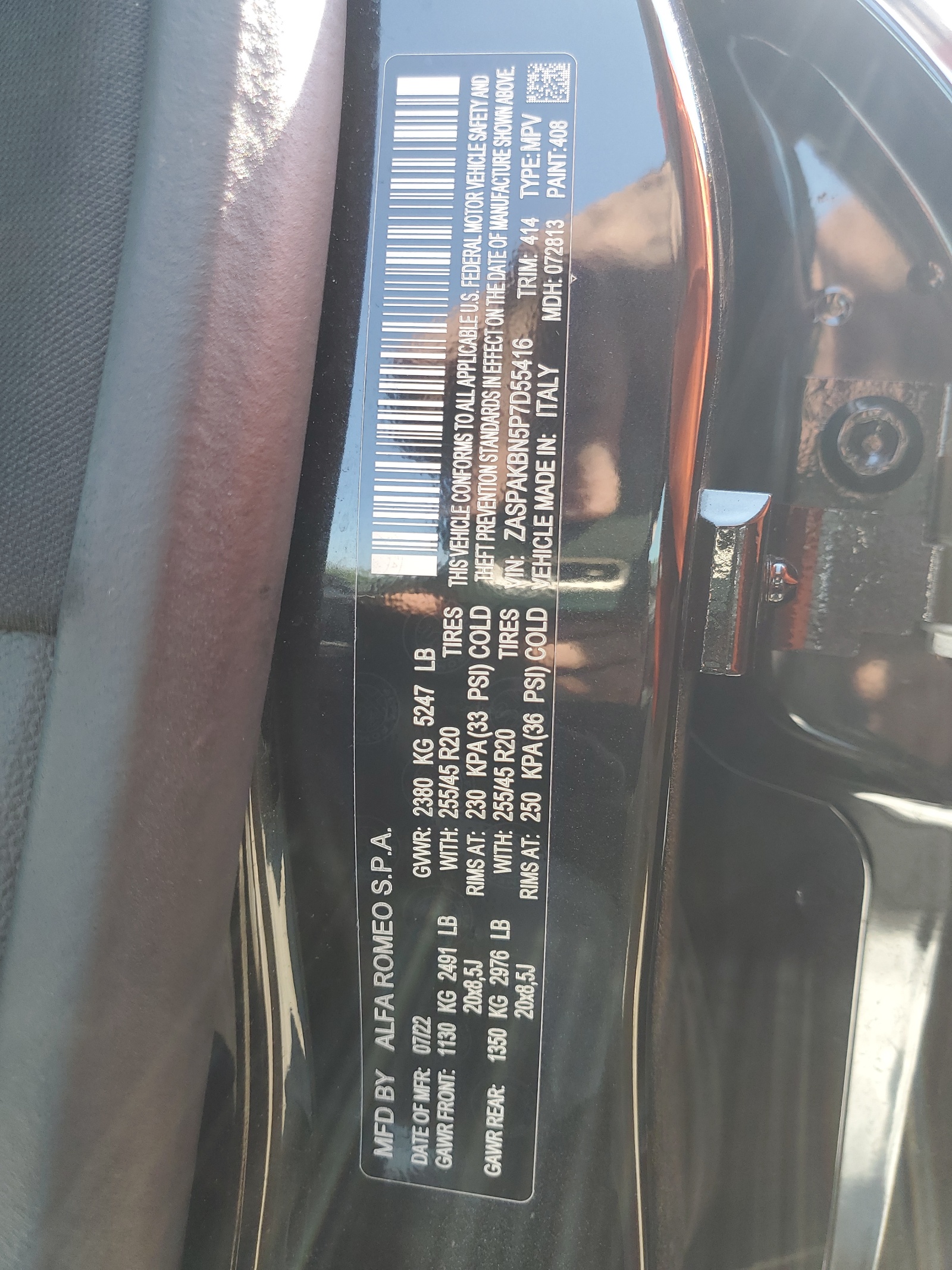 ZASPAKBN5P7D55416 2023 Alfa Romeo Stelvio Ti