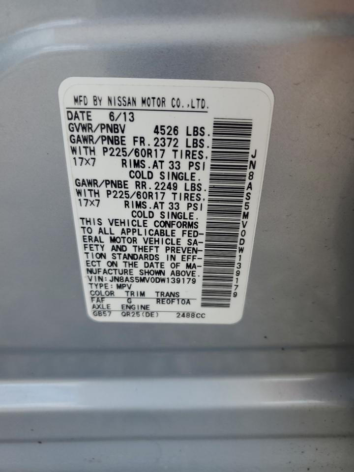 2013 Nissan Rogue S VIN: JN8AS5MV0DW139179 Lot: 60413774