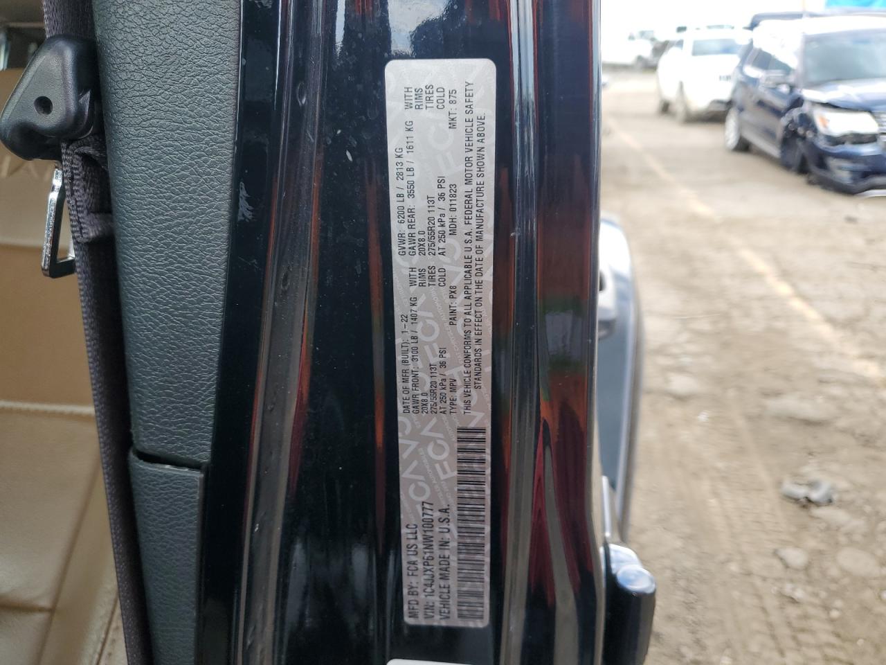 2022 Jeep Wrangler Unlimited Sahara 4Xe VIN: 1C4JJXP61NW100777 Lot: 59400614