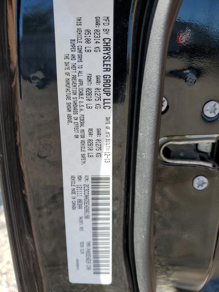 2014 Chrysler 300 VIN: 2C3CCAAG5EH206198 Lot: 61003144