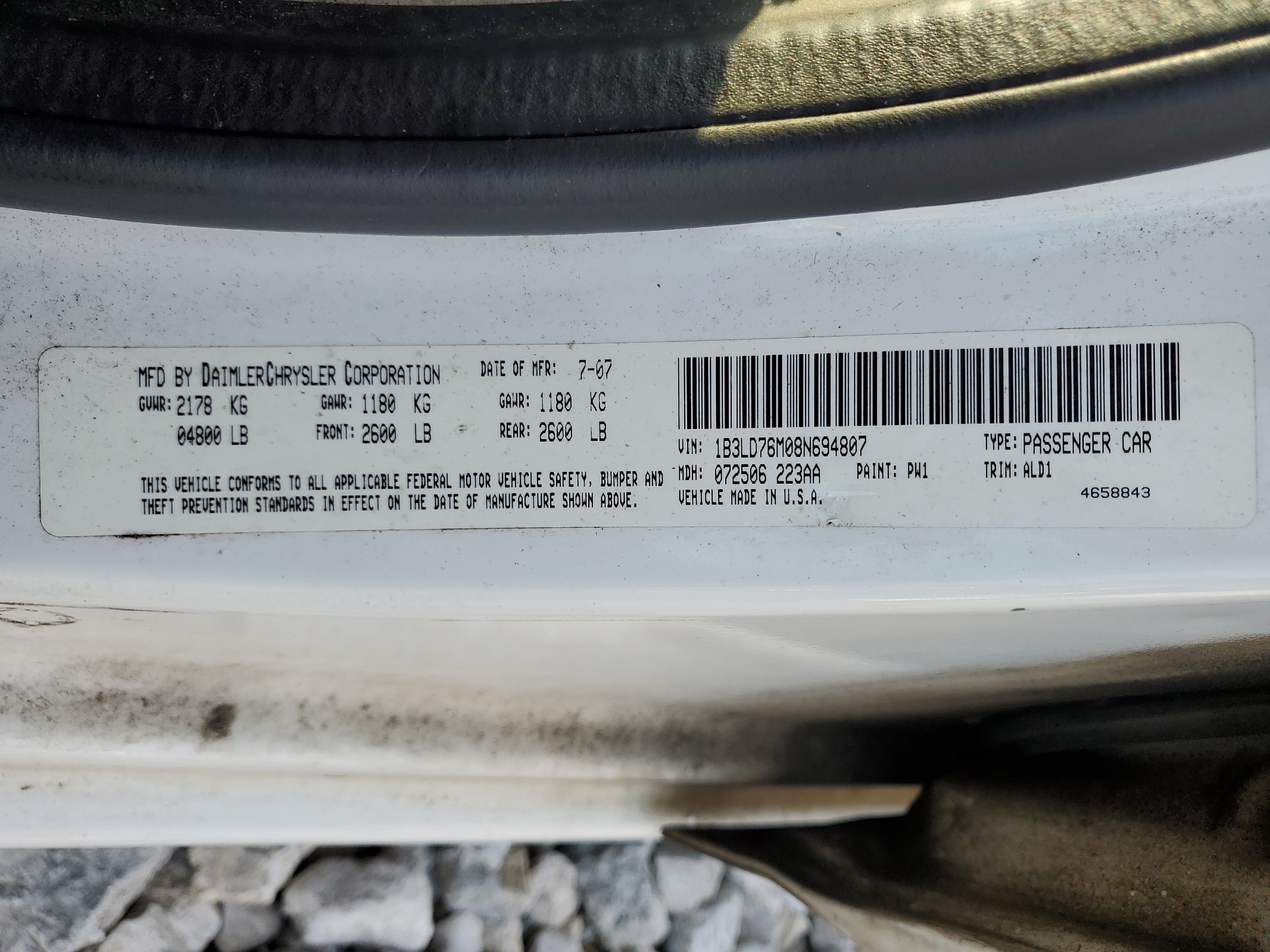 1B3LD76M08N694807 2008 Dodge Avenger R/T