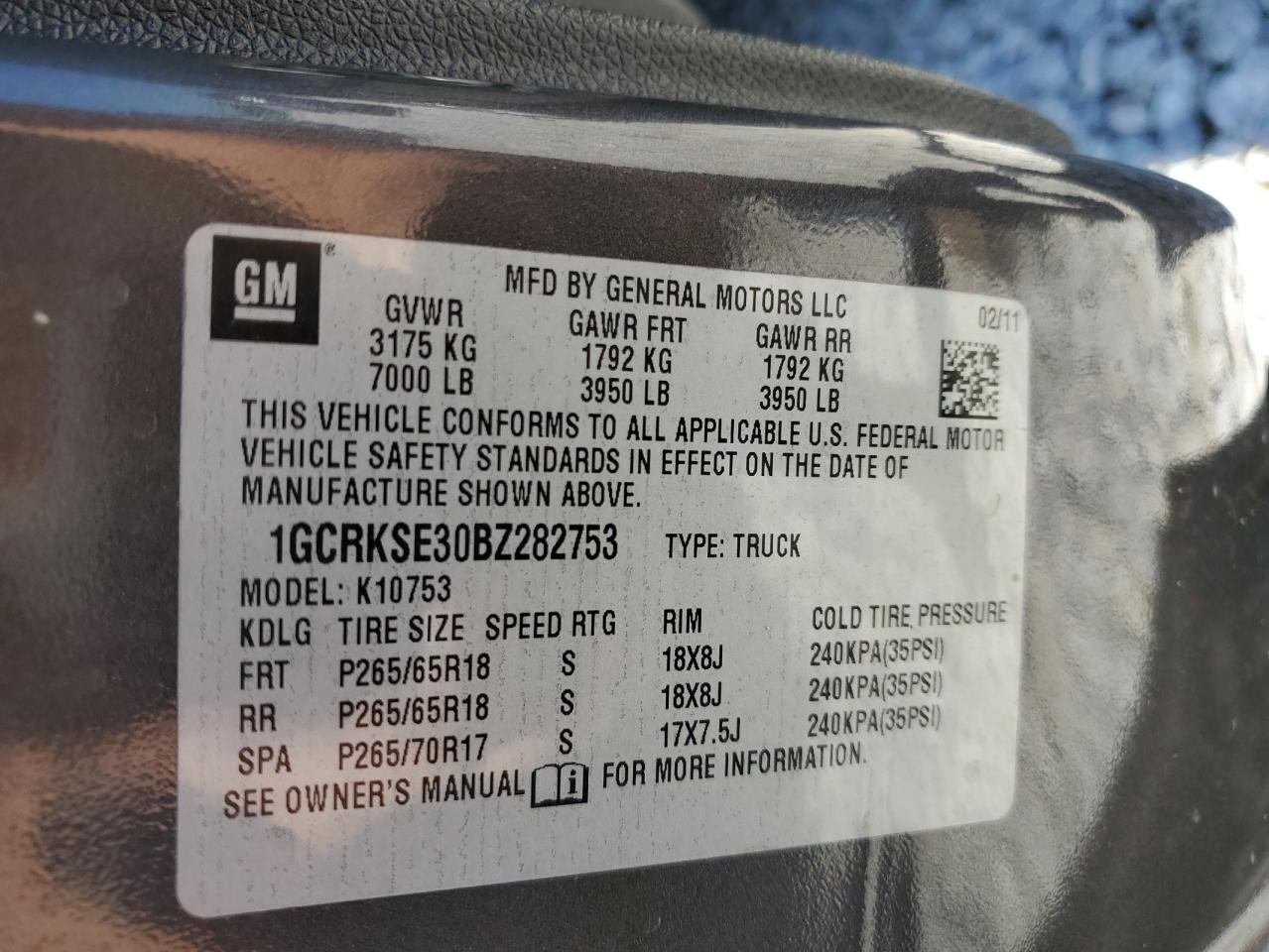 2011 Chevrolet Silverado K1500 Lt VIN: 1GCRKSE30BZ282753 Lot: 57470104