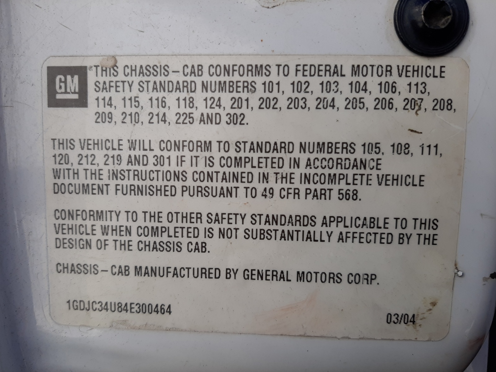 1GDJC34U84E300464 2004 GMC New Sierra C3500