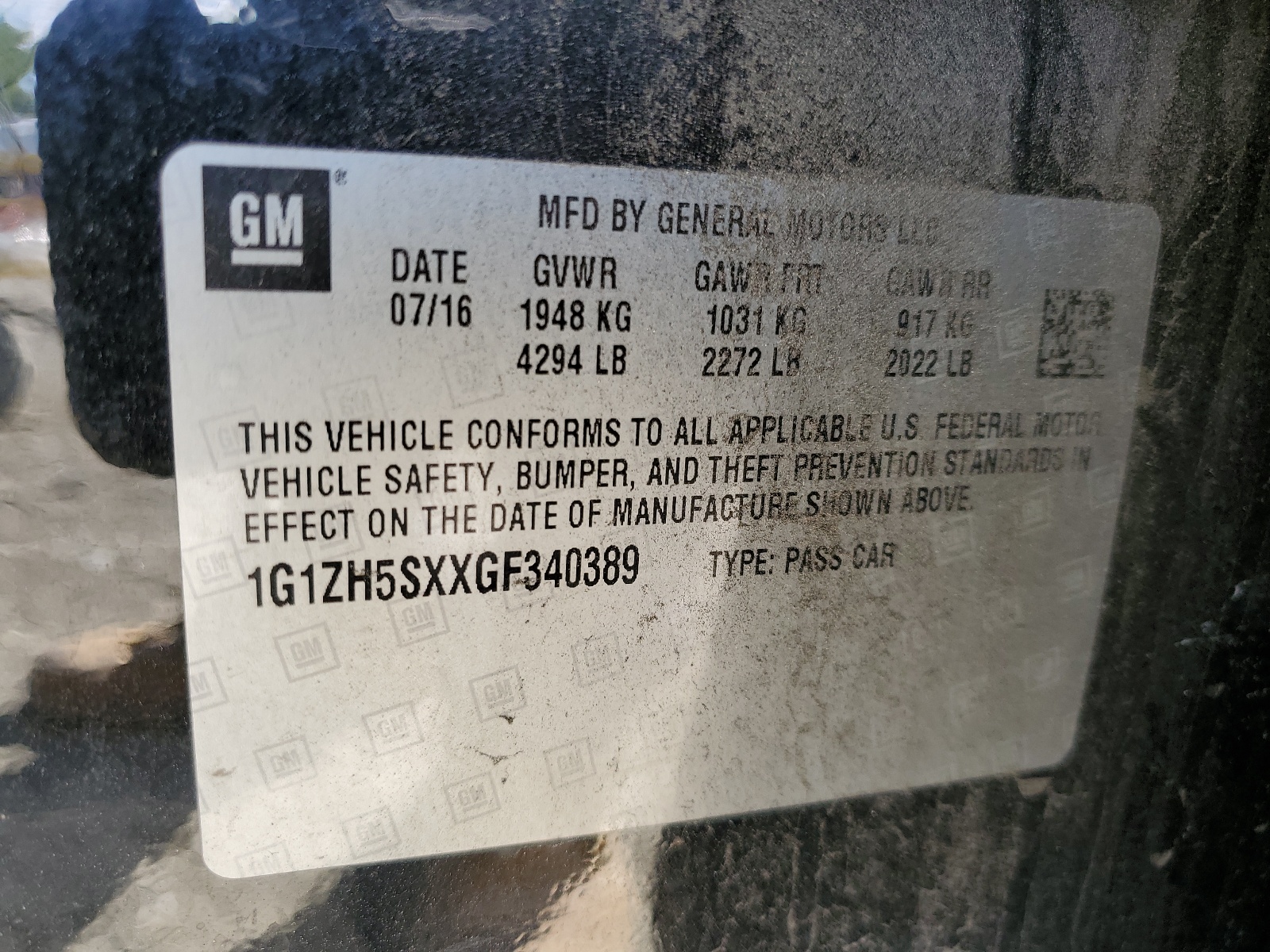 1G1ZH5SXXGF340389 2016 Chevrolet Malibu Premier