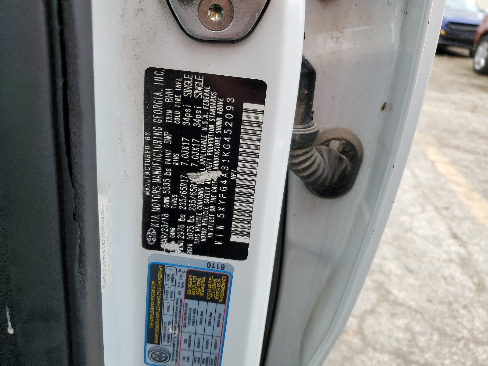 5XYPG4A31KG452093 2019 Kia Sorento L 5XYPG4A31KG452093 2019 Kia Sorento L