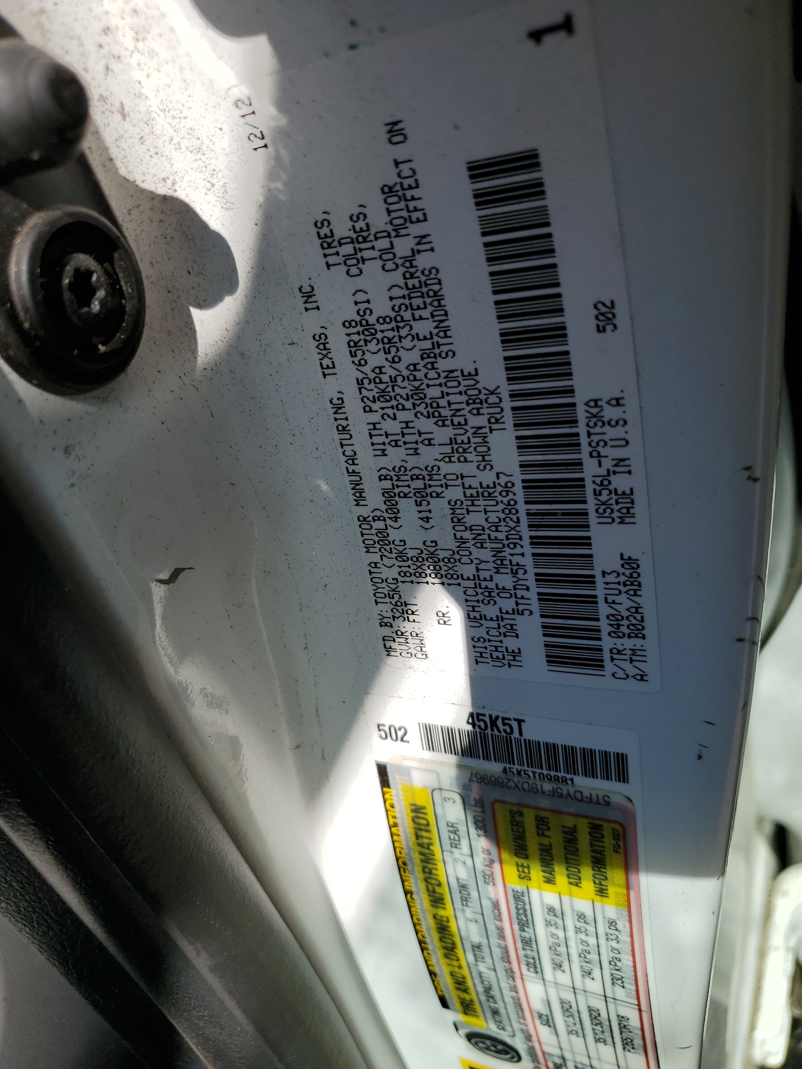 5TFDY5F19DX286967 2013 Toyota Tundra Crewmax Sr5