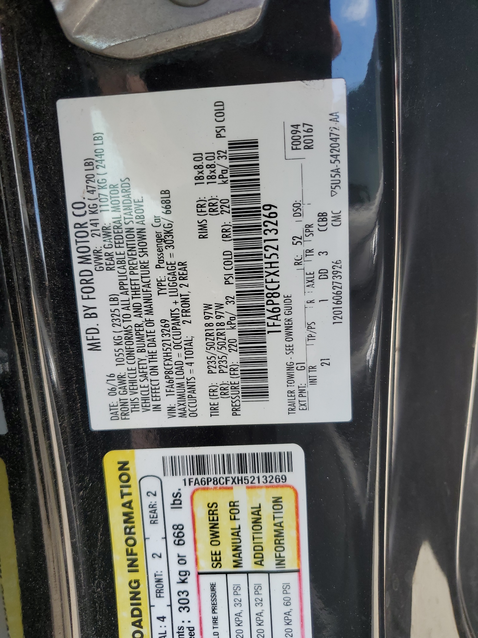 1FA6P8CFXH5213269 2017 Ford Mustang Gt